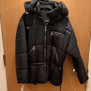 Black Puffer Jacket with Hood
